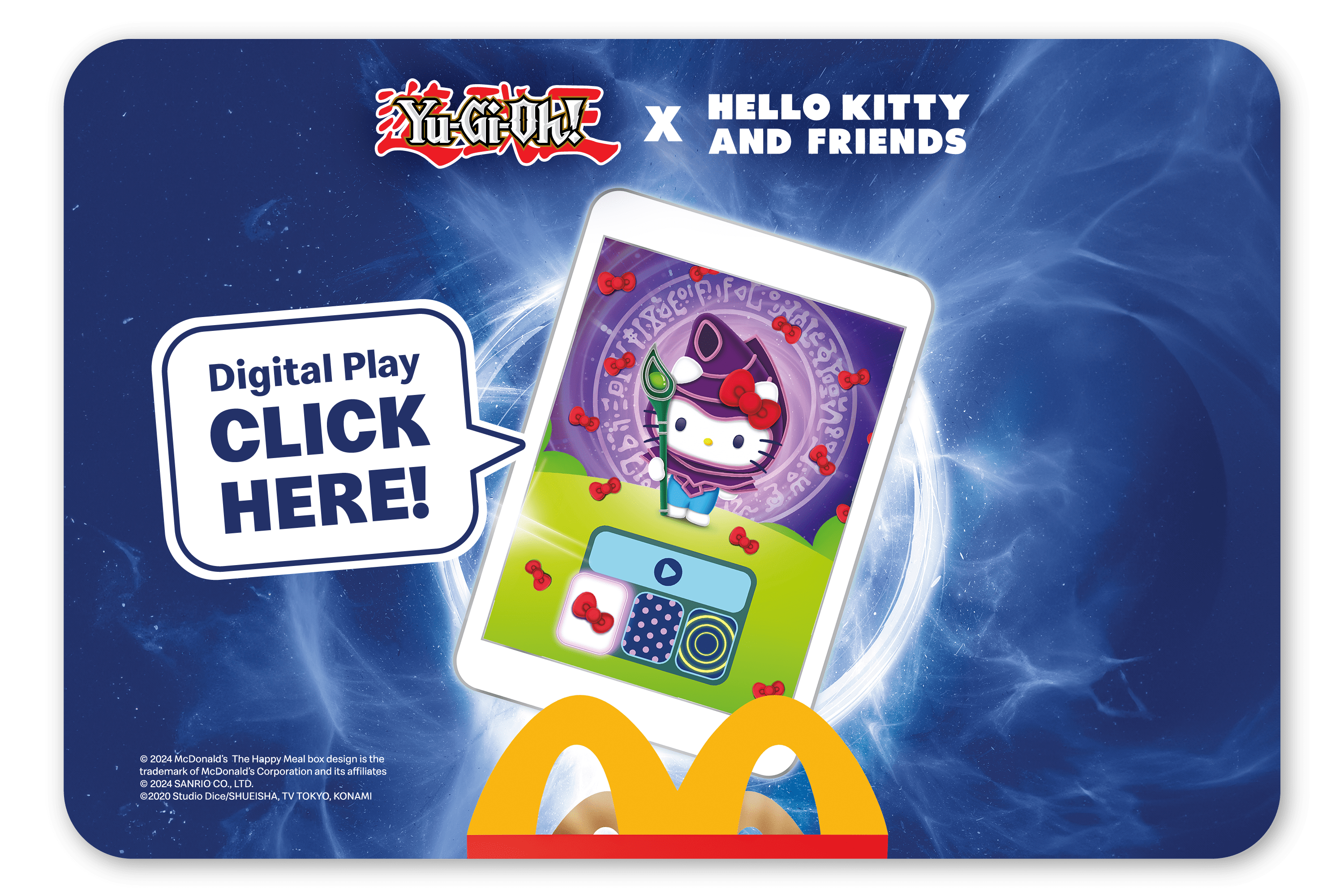 Enjoy Yu-Gi-Oh x Hello Kitty and Friends Digital Experience with every Happy Meal® Toy!