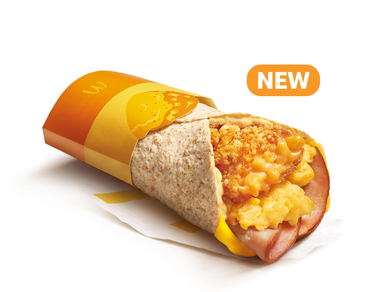 Crispy Mac ‘N Cheesy Wrap Chicken Ham