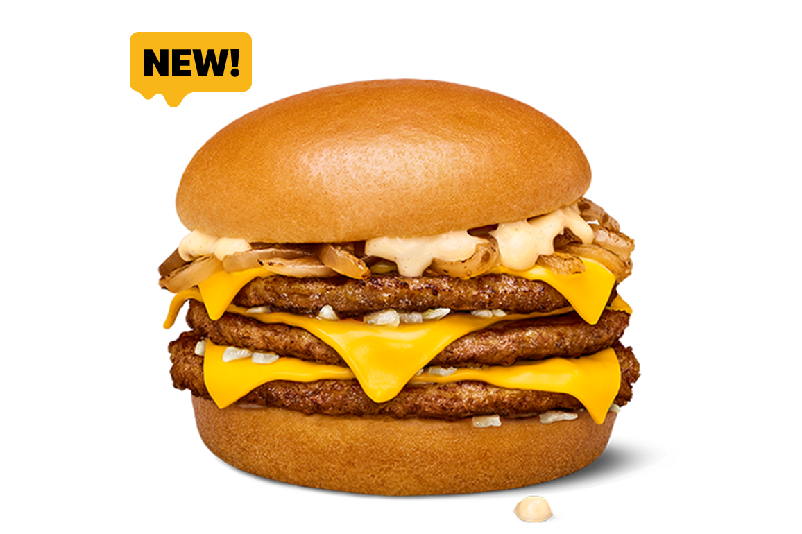 Cheesy Truffle Triple Cheeseburger