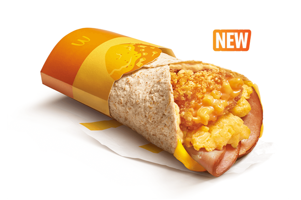 Crispy Mac ‘N Cheesy Wrap Chicken Ham