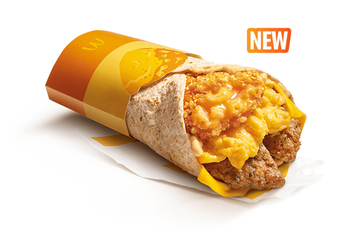 Crispy Mac ‘N Cheesy Wrap Chicken Sausage