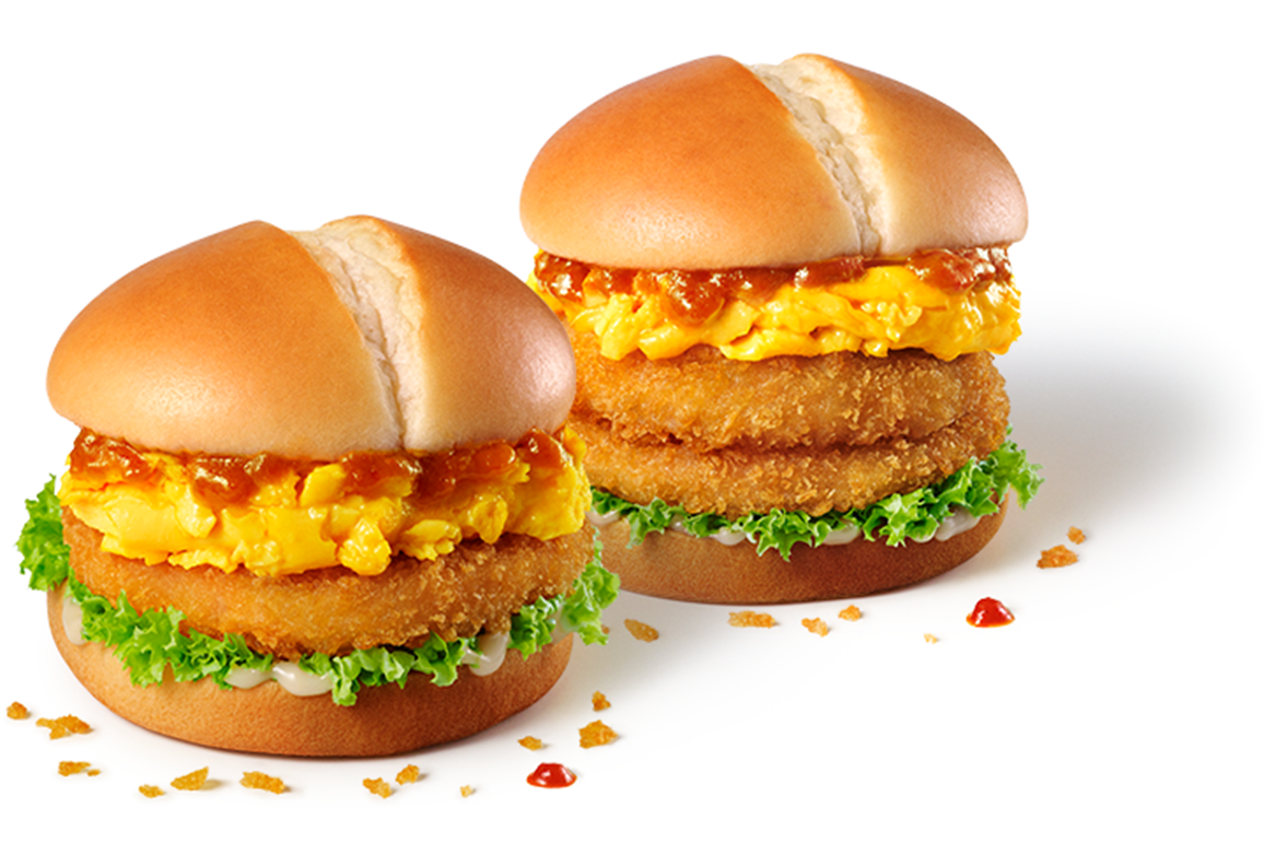 Chilli Crab Sauce Prawn Burger (Single/Double)