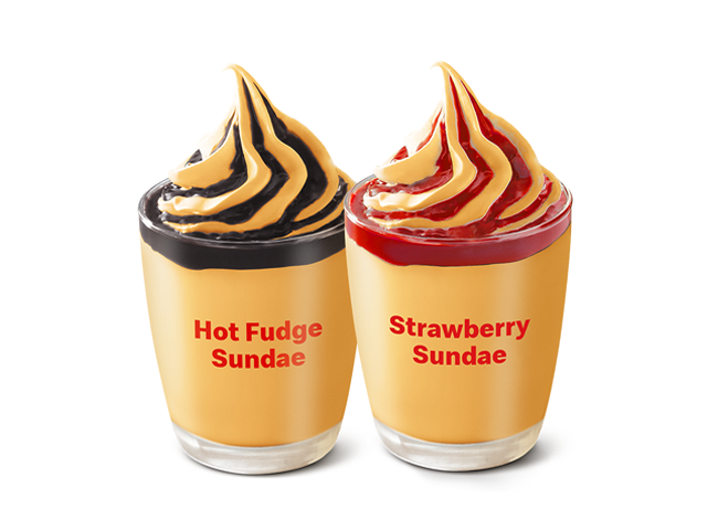 Mandarin Orange Hot Fudge & Strawberry Sundae 