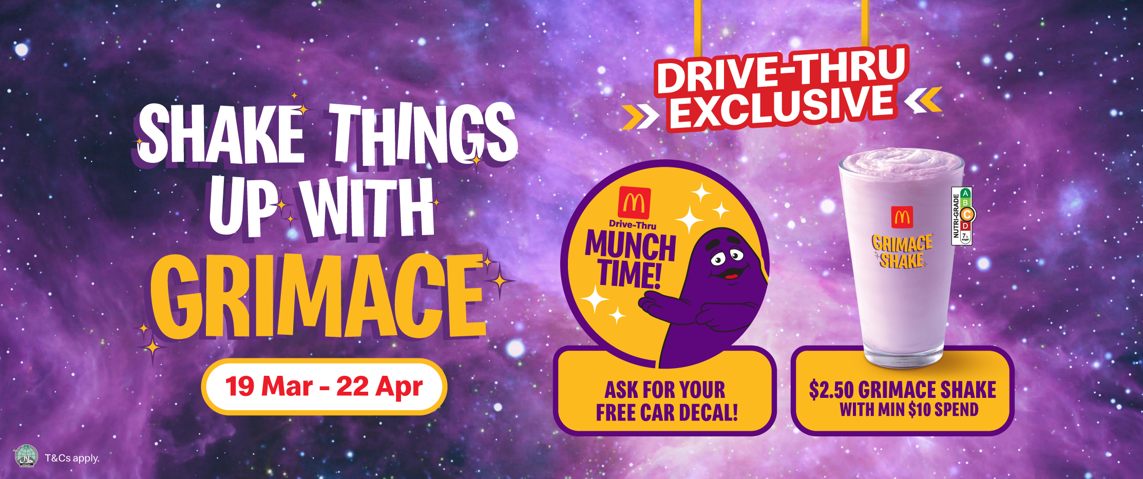 GET YOUR CAR DECAL FOR A GRIMACE SHAKE DEAL