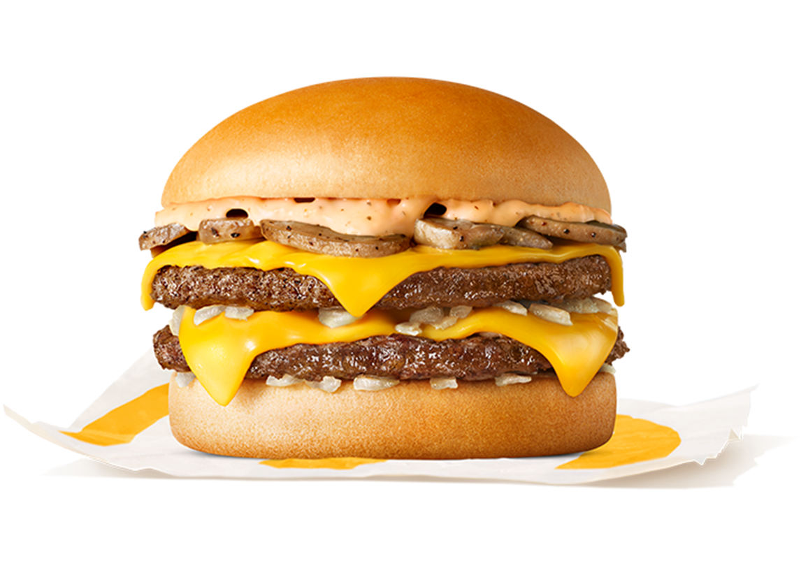 Creamy Mushroom Double Cheeseburger 