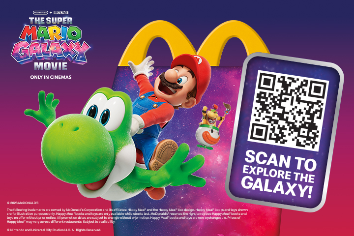 Enjoy Super Mario Digital Experience with every Happy Meal® Toy