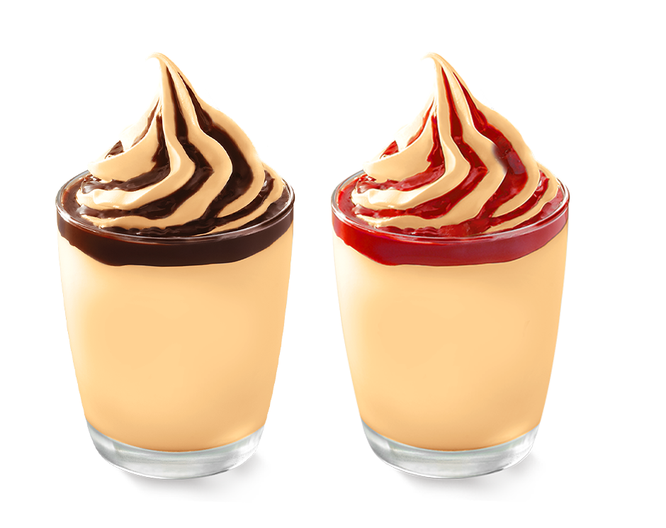 Yubari Melon Hot Fudge Sundae and Yubari Melon Strawberry Sundae 