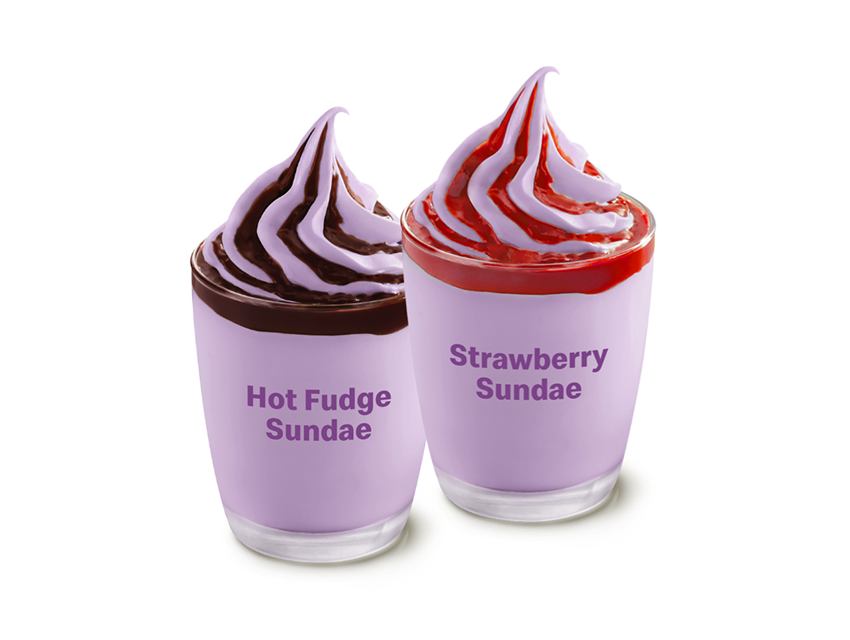Kyoho Grape Hot Fudge Sundae and Strawberry Sundae​ 